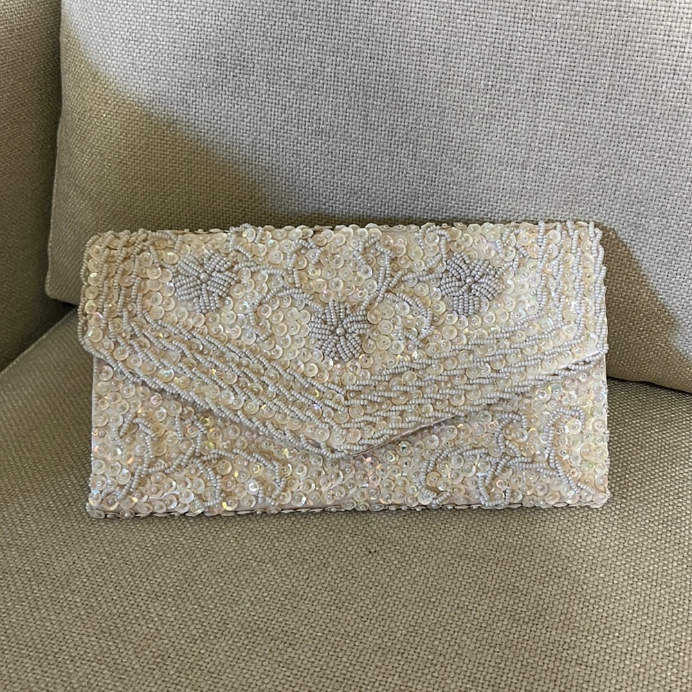 Vintage beaded envelope clutch